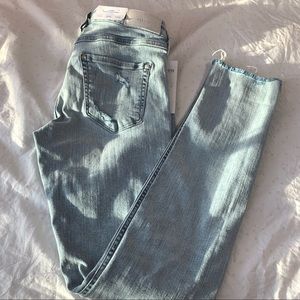 Light Denim Low Waist Skinny Jeans
